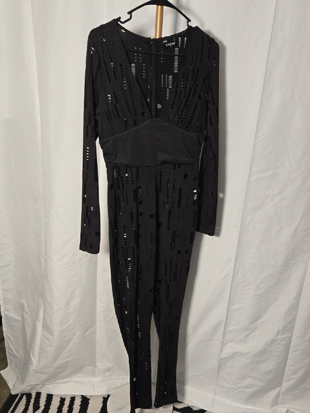 chic Black Cutout Evening Jumpsuit